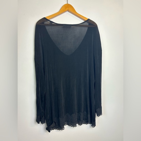 Coldwater Creek plus Size 2X Liquid FabricStretch Long Sleeve Blouse Witchy Goth - Picture 2 of 11